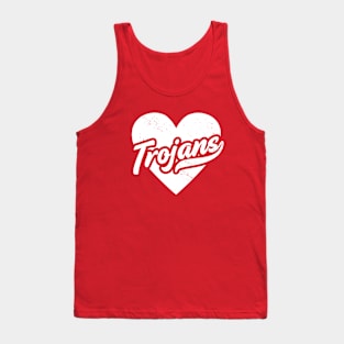 Vintage Trojans School Spirit // High School Football Mascot // Go Trojans Tank Top